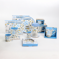 Platos de Porcelana de Recuerdo de Viaje con Iconos de Ciudades, Diseño de Dibujos Animados, Aptos para Lavavajillas, OEM, Personalizados, Venta al Por Mayor, América del Norte