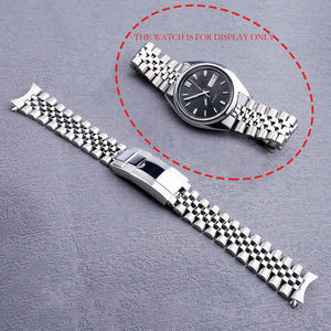 <span class=keywords><strong>Bracelet</strong></span> de montre en acier inoxydable argenté de 19 mm avec fermoir, extrémités courbées creuses, pour <span class=keywords><strong>Seiko</strong></span> 5 SNXS75 SNXS79K1, <span class=keywords><strong>bracelet</strong></span> <span class=keywords><strong>Jubilee</strong></span> - Product Image 3