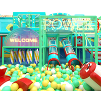 Aoleao Aire de jeux intérieure personnalisée avec piscine à balles, toboggan, trampoline interactif pour enfants, jeux souples certifiés CE TUV