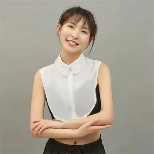 Blus Wanita Kerah Mutiara Moda Hombre Naturales Piedra Fake Collar Kaos untuk Pria Pastoral Clerical Collar Hombr Jaket - Product Image 5