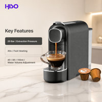Petite machine à café à vapeur, moins de 5 tasses, 20 bars, 1400 W, chauffe rapide en 40 secondes, plateau amovible, ABS, 110~240 V, machine à expresso domestique