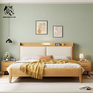 china supplier best price customized large stock dropshipping 1.8m king <b>bed</b> modern design bedroom furniture wooden king <b>size</b> <b>bed</b> - Product Image 1