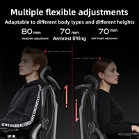 Chaise de jeu ergonomique - Design en maille respirante, confort réglable, base en alliage d'aluminium à 5 étoiles, accoudoir pivotant 9D, minimaliste