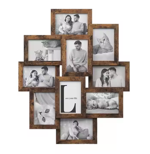 Cadre <span class=keywords><strong>photo</strong></span> familial en bois avec 12 ouvertures <span class=keywords><strong>Collage</strong></span> multi-photos pour tenture murale pour afficher des souvenirs à la maison - Product Image 2