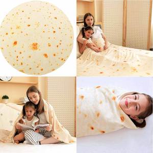 Nouveau Design Pizza Egg Blanket Double Face Burrito Baby Blanket Fun Flannel Blanket Personnalisable pour Adultes et Enfants - Product Image 5