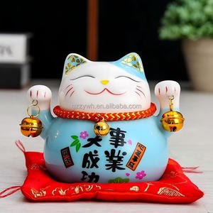 4.5 pouces chat porte-bonheur japonais <span class=keywords><strong>Maneki</strong></span> <span class=keywords><strong>Neko</strong></span> Figurine en <span class=keywords><strong>porcelaine</strong></span> noël pâques maison entreprise décor pour nouvel an Halloween émail - Product Image 5