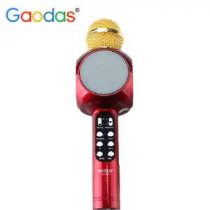 Xách Tay KTV Máy Với Loa Miễn Phí Vận USB Disco Ball Ánh Sáng Hoàn Hảo Không Dây Karaoke Microphone WS1816