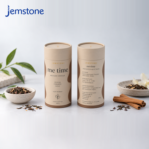 Tube en papier biodégradable imprimé sur mesure pour le stockage de thé de qualité supérieure, conteneur cylindrique en carton kraft de qualité alimentaire, emballage cadeau - Product Image 3