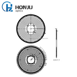 HONJU 150W 하이 베이 라이트 렌즈 226MM 직경 120 도 광학 PC 플라스틱 소재 UFO 산업용 LED 렌즈 반사경 - Product Image 5