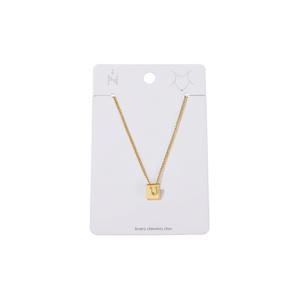 Collana con Lettera U in Acciaio Inossidabile, Ciondolo 12x14cm, Gioielli alla Moda - Product Image 1