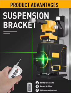 Akx 4 trong 1 hệ thống tự động công cụ xây dựng mức độ laser công nghiệp công cụ khảo sát xoay màu xanh lá cây Chân máy màu đỏ 4 độ ánh sáng - Product Image 4