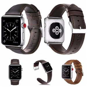 Correa de Cuero Genuino Marrón para Apple Watch, Correa de Moda para Hombre, Correa para <span class=keywords><strong>IWatch</strong></span> - Product Image 1