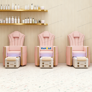Fauteuil de manucure moderne Safo rose pour pédicure Fauteuil de massage des pieds avec pompe pour spa sans canalisation Mobilier de salon de beauté - Product Image 1
