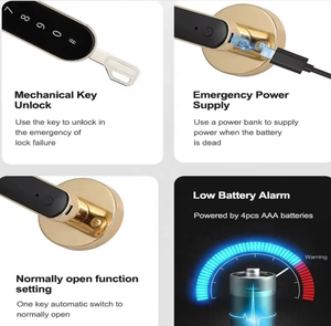 Las mejores ventas nueva aplicación TUYA Wifi Matter <span class=keywords><strong>Apple</strong></span> Homekit Alexa puerta de madera manija de huella digital electrónica cerradura de puerta inteligente - Product Image 4
