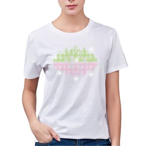 Design con Strass Rosa e Verdi per Trasferimento a Caldo, Motivo Afro Lady per Felpe e <span class=keywords><strong>Magliette</strong></span> - Product Image 1