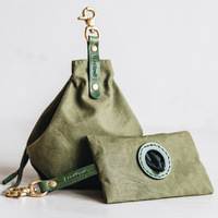 Pochette à friandises pour chien en toile cirée, sac portable à cordon pour l'entraînement des animaux de compagnie avec clip métallique pour les promenades et l'entraînement des chiens en extérieur