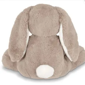 Plush Pillow Sitting Posture Soft Grey Stuffed Bunny Cute Easter Bunny Plush Toy Rabbit Bed Sleeping Pillow With Long Ears