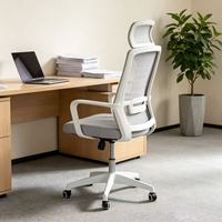 Chaise de bureau ergonomique moderne à dossier mi-haut en maille, réglable en hauteur et pivotante, haut de gamme