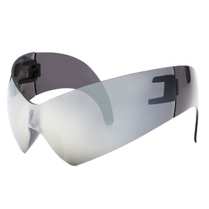 <b>Clutch</b> - Modern Rimless Oversized Color Pop Curved Sunglasses - Product Image 2