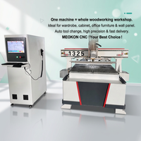 Routeur CNC 4 axes MEOKON 1300x2500x200mm 9KW avec servomoteur, PLC, Mach3, pompe à engrenages, aspiration de poussière, NC Studio, Syntec, pour le meublement