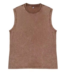 T-shirt sans manches pour <span class=keywords><strong>homme</strong></span> de haute qualité 100% coton anti-rétrécissement <span class=keywords><strong>avec</strong></span> logo personnalisé, style rétro 230gms, <span class=keywords><strong>gilet</strong></span> sans manches - Product Image 3