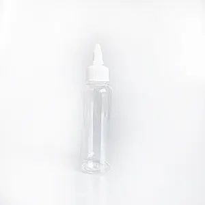 PET şişe şeffaf plastik 100ml ekran baskı ile vidalı kapak kozmetik ve kişisel bakım ambalaj