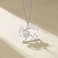 Collier Lion et Soleil de l'Empire Persan, Collier Vintage Lion Royal de Perse, Collier en Acier Inoxydable Symbole Historique Persan