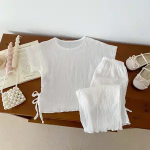 Trẻ Em Mùa Hè Kẻ Sọc Dresses Kid Không Tay Giản Dị Bông Quần Áo Bé Cô Gái Dresses