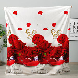 Manta polar gruesa cálida de tela de terciopelo Coral con diseño de rosas de San Valentín con impresión Digital 3D - Product Image 3