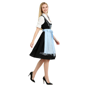 Robe Dirndl <span class=keywords><strong>bavaroise</strong></span> bleue brodée pour femme, <span class=keywords><strong>costume</strong></span> de festival de la bière pour le carnaval, tendance - Product Image 2