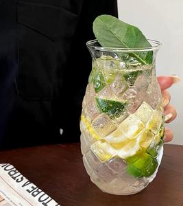 ถ้วยแก้วทรงสับปะรดขนาด16ออนซ์พร้อมหลอดดูดดีไซน์แบบอเมริกันสำหรับร้านอาหารที่ให้บริการแก้วน้ำผลไม้สำหรับดื่ม - Product Image 4