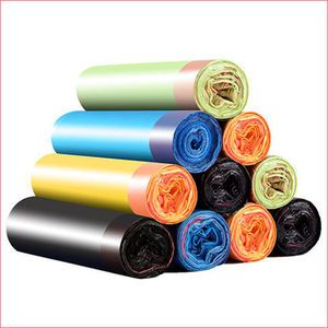Hotel desechable engrosado 45*50cm negro boca plana cordón bolsas de basura incluso rollo hogar bolsas de basura embalaje ropa - Product Image 1