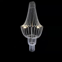 Lustre en cristal décoratif élégant pour salle de mariage avec plafonnier électrolytique et rideaux perlés