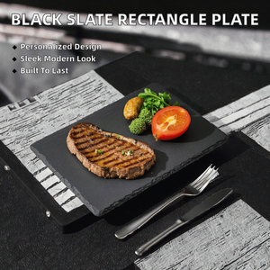 <span class=keywords><strong>Platos</strong></span> y Vajilla Rectangulares <span class=keywords><strong>de</strong></span> <span class=keywords><strong>Melamina</strong></span> Ecológicos Minimalistas con Grabado Negro <span class=keywords><strong>de</strong></span> 200x300x4-6mm, Aptos para Alimentos, Duraderos, al por Mayor - Product Image 2