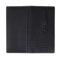 Dompet Panjang Kulit Buaya Pria, Dompet Panjang Ponsel Klasik Kulit Asli