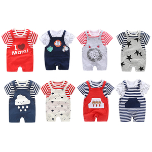Ropa de Bebé Recién Nacido, Conjunto de Ropa Neonatal de Verano de Manga Corta a la Moda - Product Image 1