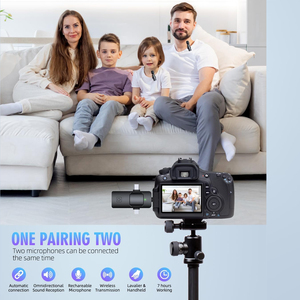 K15 3-Trong-1 Mini Không Dây Lavalier <span class=keywords><strong>Microphone</strong></span> Cho iPhone & Android 2.4G Cực Thấp Chậm Trễ Video Ghi Âm & <span class=keywords><strong>Vlogging</strong></span> - Product Image 4