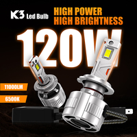 Phares LED LANSEKO H4 H13 H7 H11 9005 avec puce LED GC-7545 120W 22000LM, double tube en cuivre, PCB pour ampoules de phares LED de voiture