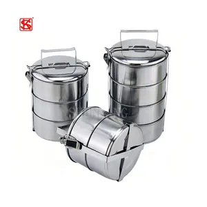 Thép Không Gỉ Giá Rẻ Tiffin Hộp Leakproof Hộp Ăn Trưa 5 Lớp Thực Phẩm Carrier Nhiệt Container Thực Phẩm