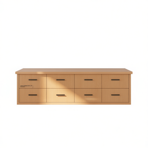 Meuble-lavabo de salle de bain en bois massif 70,9x23,6x0,8-1,6 avec traitement de finition clair, comptoir design moderne et minimaliste, sur pied - Product Image 1