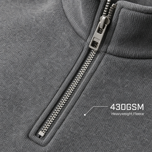เสื้อสเวตเชิ้ต RAMAX ผู้ชาย คอซิป แขนยาว ผ้าฟลีซหนา 430GSM ปักลายดอกไม้ ทรงปกติ สวมใส่สบายๆ ในฤดูใบไม้ร่วง - Product Image 3
