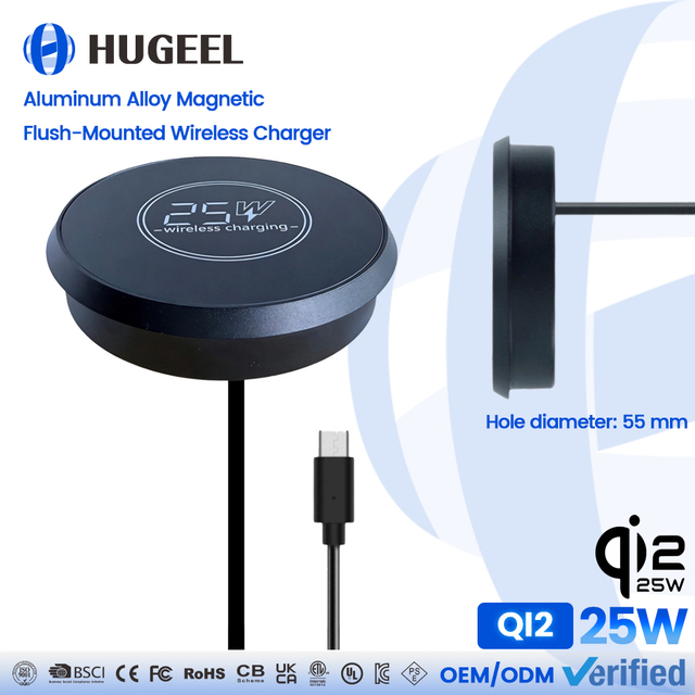 HUGEEL Wholesale Wireless Desktop Charger PD15W Fast Charging QC3.0 Embedded Wireless Charger for Phone Watch Earphone Cable Kit