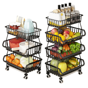 Storage Baskets 5-Tier Large Home Mesh Metal Food Produce Sepatu Vegetable Kitchen Organize Wire Fruit Other Storage Baskets