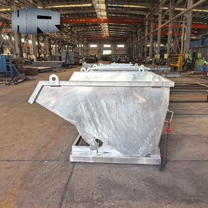 Bac <span class=keywords><strong>auto</strong></span>-vidant en acier galvanisé à dégagement rapide chariot élévateur grue <span class=keywords><strong>benne</strong></span> 1 an de garantie pour le traitement des déchets déplaçant les ordures - Product Image 3