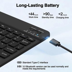 Custodia Protettiva con Tastiera Bluetooth Wireless e Slot per Penna in Pelle, Compatibile con <span class=keywords><strong>Samsung</strong></span> <span class=keywords><strong>Galaxy</strong></span> <span class=keywords><strong>Tab</strong></span> A9+ A11plus - Product Image 3