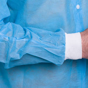 Blouses médicales jetables non tissées économiques, uniformes d'hôpital, blouses de <span class=keywords><strong>visiteur</strong></span>, protection blanche et bleue pour usine alimentaire - Product Image 3