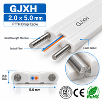 Kabel Serat Optik Flat UKCC GJXH 2x3mm dengan Penyangga Baja untuk Pemasangan Kabel Broadband Rumah Dalam Ruangan