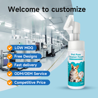 Nettoyant pour pattes de chien OEM ODM avec brosse en silicone, shampoing pour chien, nettoyant pour pattes de chien en mousse, nettoyant pour urine d'animal en mousse pour pattes