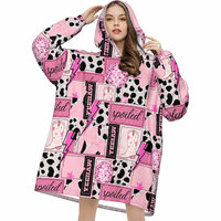Sudadera con Capucha de Felpa Extra Grande con Estampado Retro Occidental Personalizada al por Mayor, Manta Ponible con Bolsillos y Capucha, Regalo de Invierno para Mujer