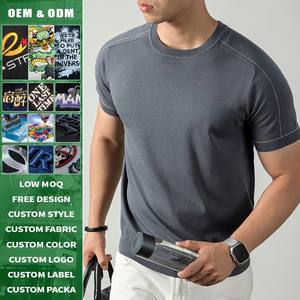 Camiseta Personalizada al por Mayor, Tejida con Mezcla de Seda y Lyocell, Unisex, Calibre 14, Ligera, Informal de Negocios para Verano, Transpirable - Product Image 1